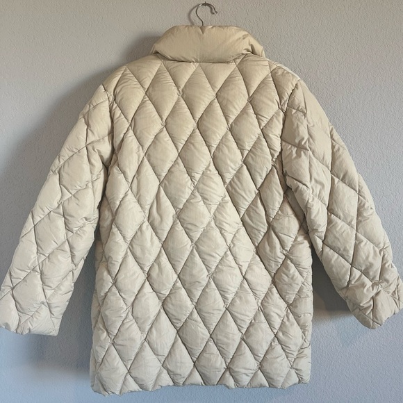 Vintage Moncler Long Down Coat • Diamond Quilted • Beige Puffer • Authentic - Picture 3 of 10